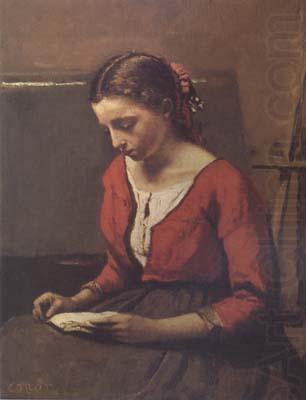 La liseuse (mk11), Jean Baptiste Camille  Corot